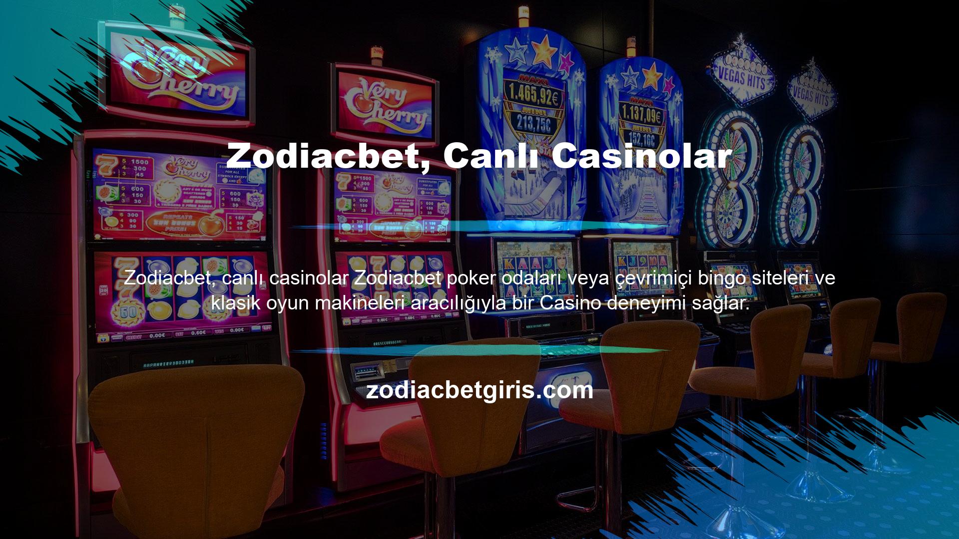 Sistem hem canlı casino oyunları hem de slot oyunları sunabilme özelliğine sahiptir